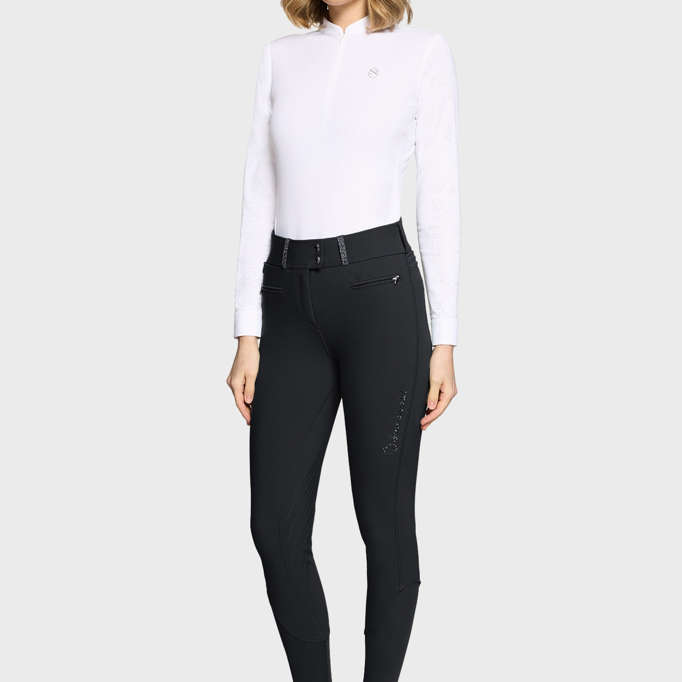 Samshield Rijbroek Full Grip Dames Claranova Extra Hoge Band Zwart Zwart