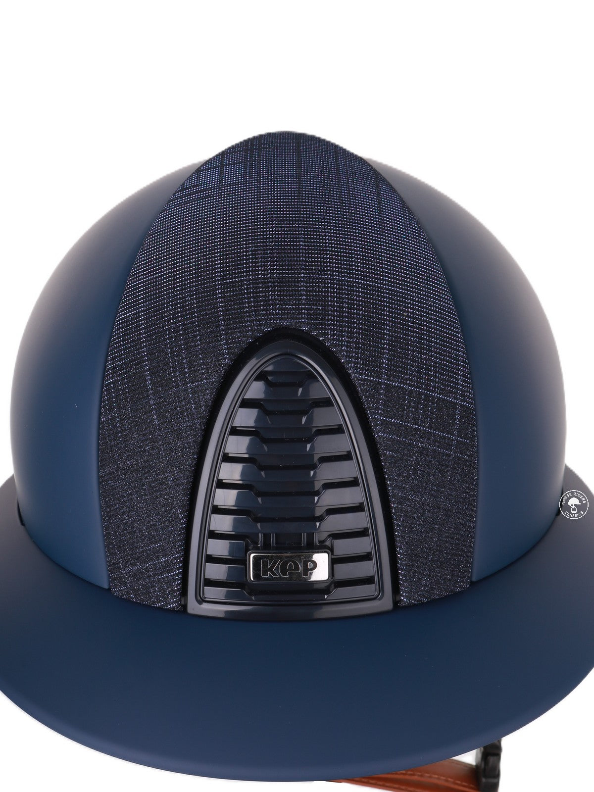 Kep Italia Paardrijhelm Cromo 2.0 Matt Polo Klep Blauw RAW Frame Galassia Dark Blue Insert Beige Kinband