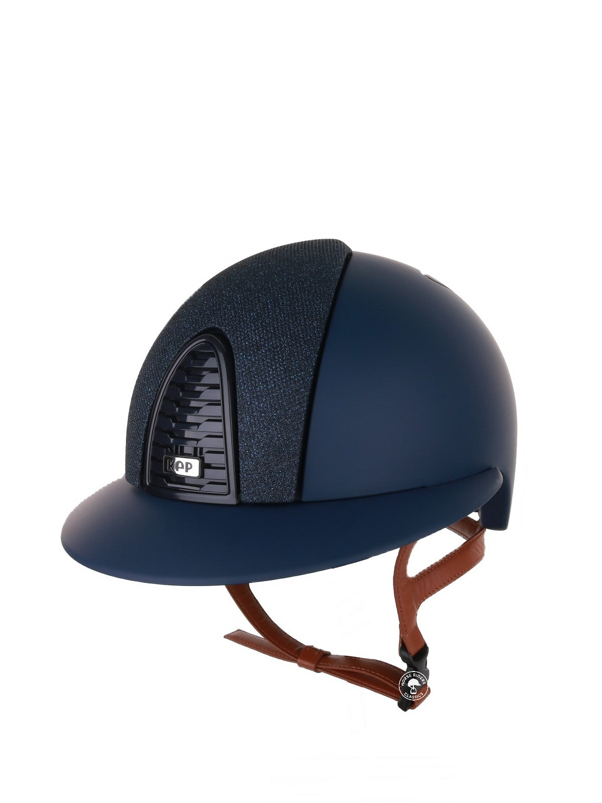 Kep Italia Paardrijhelm Cromo 2.0 Matt Polo Klep Blauw RAW Frame Luminor Blue Insert Beige Kinband