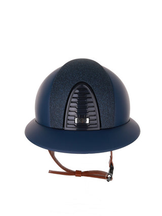 Kep Italia Paardrijhelm Cromo 2.0 Matt Polo Klep Blauw RAW Frame Luminor Blue Insert Beige Kinband