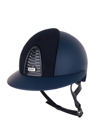 Kep Italia Paardrijhelm Cromo 2.0 Matt Polo Klep Blauw RAW Frame Suede Insert