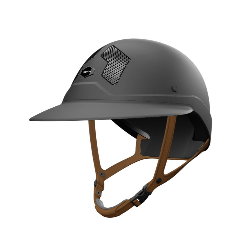 Flex-on Armet Paardrijhelm Dark Angel Zwart Polo Klep Bruine Kinband Zwart