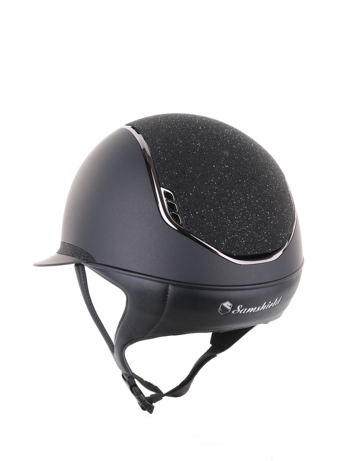 Samshield 2.0 Paardrijhelm Miss Shield Shadowmatt Crystal Fabric Zwart