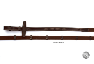 LJ Leathers Pro Selected Teugels webband met lederen stoppers Bruin