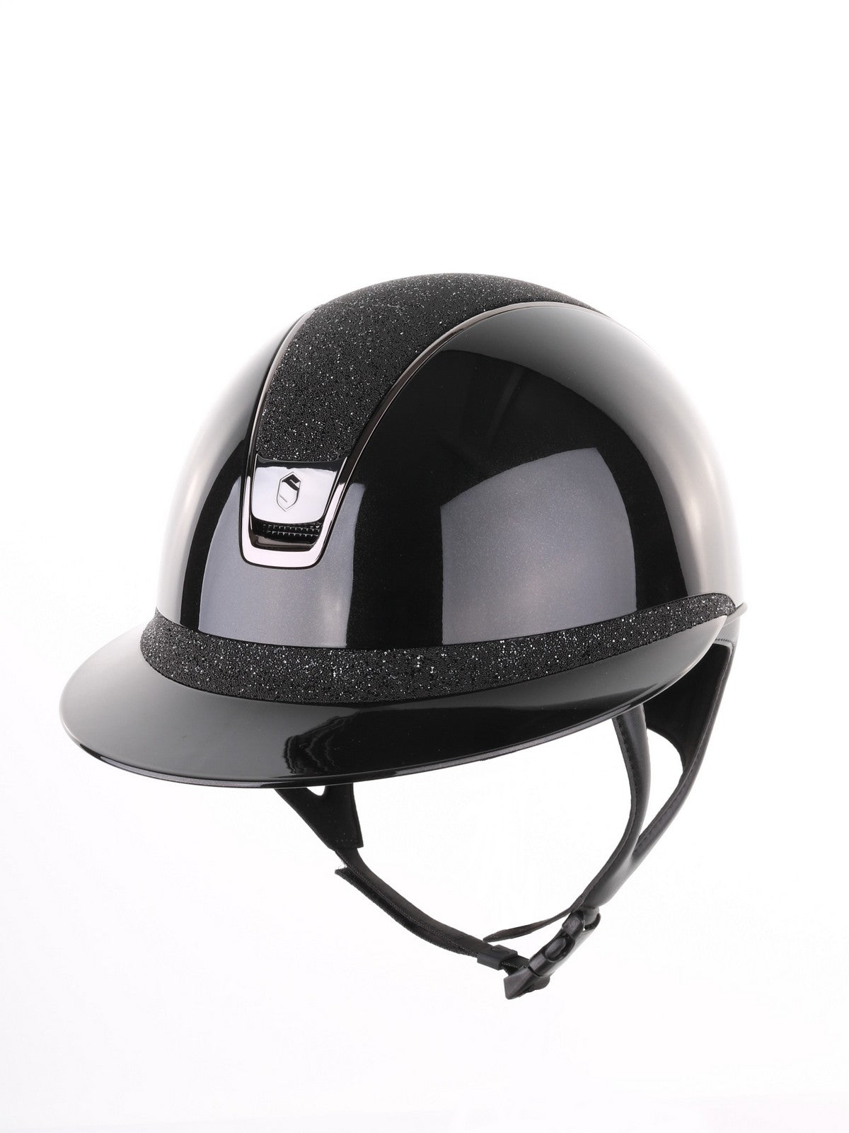 Samshield 2.0 Paardrijhelm Miss Shield Shadowglossy Crystal Fabric Zwart