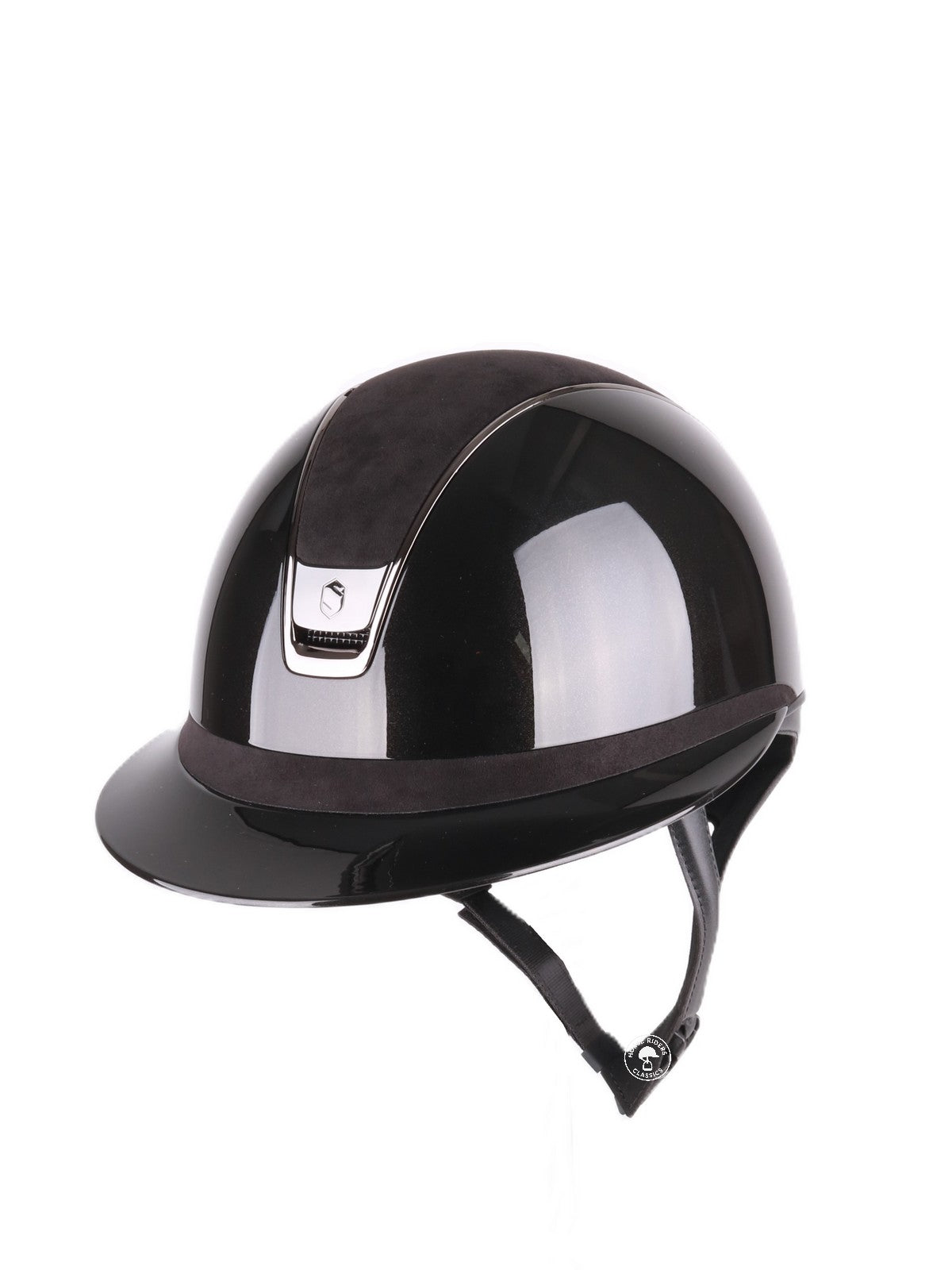 Samshield 2.0 Paardrijhelm Miss Shield Shadowglossy Black Chrome Alcantara Zwart