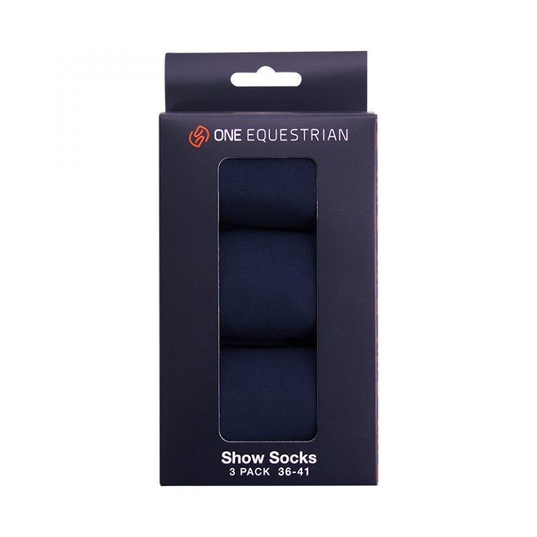 One Equestrian Show Socks Paardrijsokken 3 pack zwart/grijs