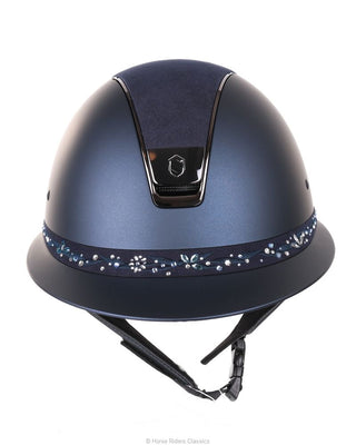 Samshield 2.0 Paardrijhelm Miss Shield Flower Swarovski Jewellery Frontal Band Navy