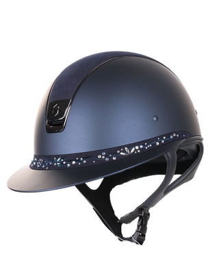 Samshield 2.0 Paardrijhelm Miss Shield Flower Swarovski Jewellery Frontal Band Navy