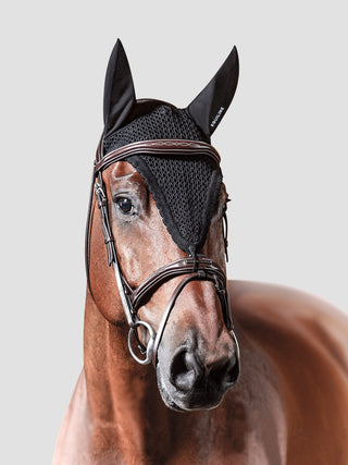 Equiline vliegenmuts extra lang Loop zwart
