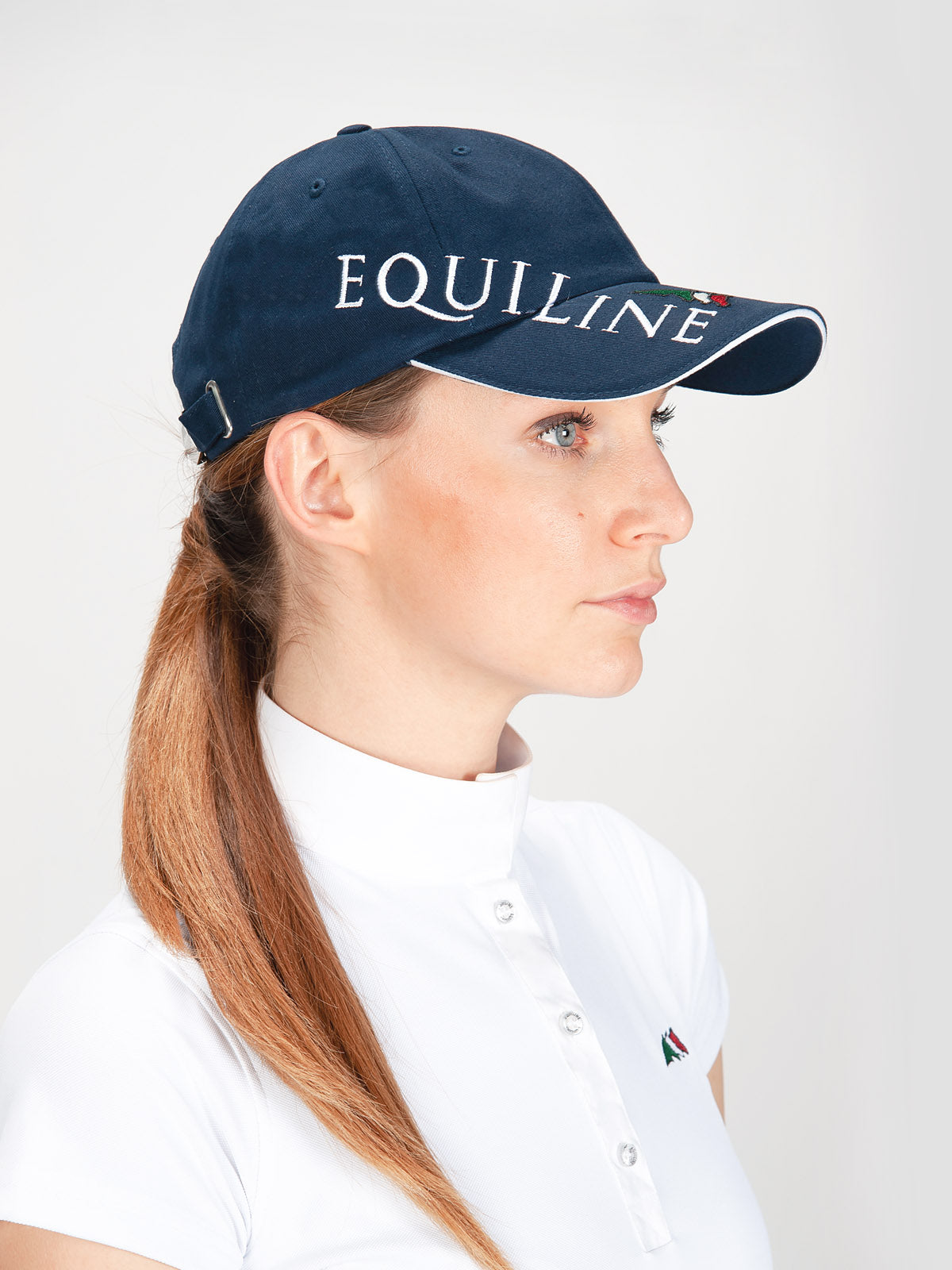 Equiline verstelbare pet met Equiline Logo blauw