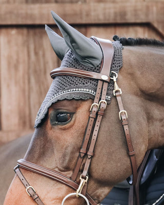 Kentucky Horsewear Vliegenmuts Lang Stone & Pearl grijs