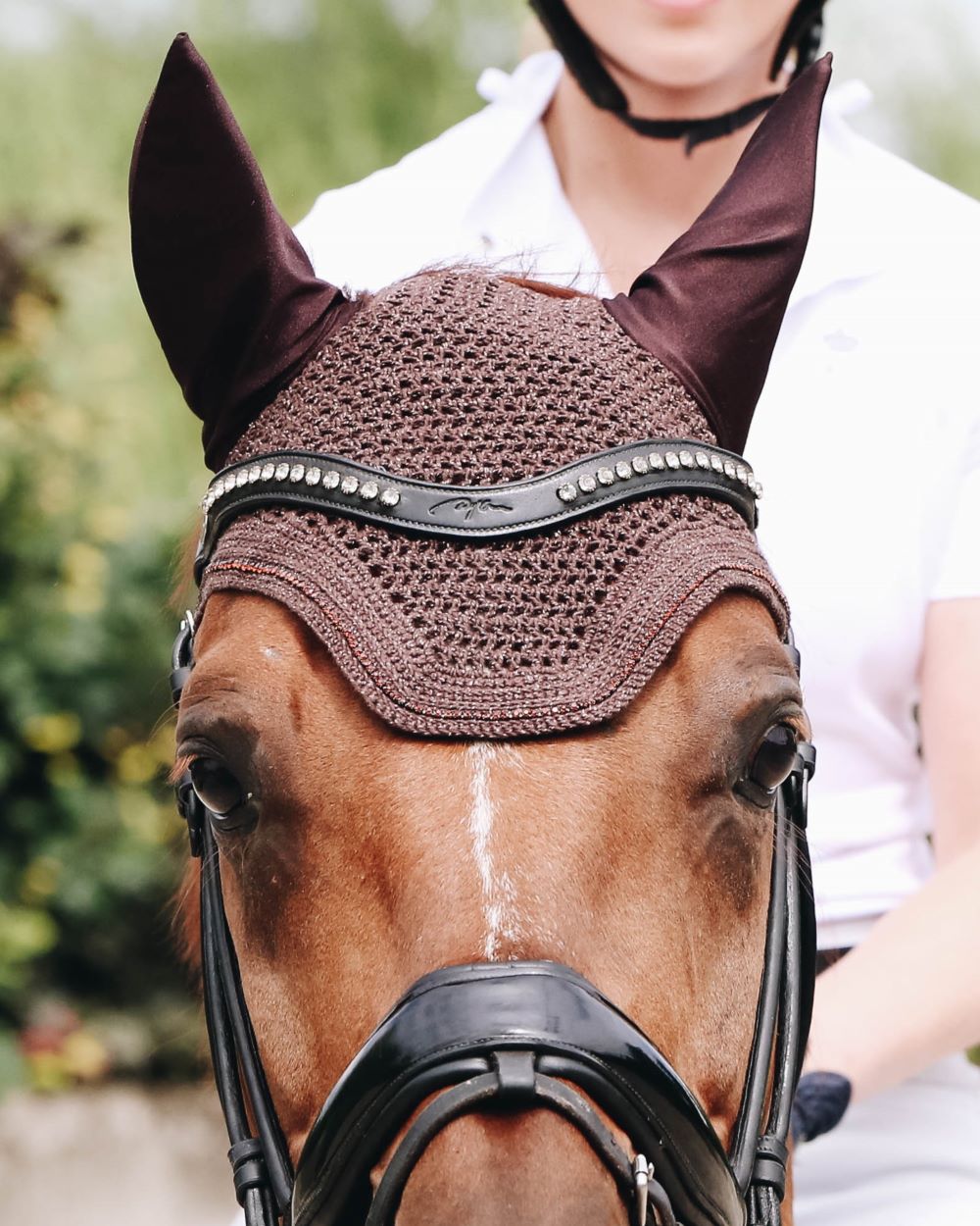 Kentucky Horsewear vliegenmuts Wellington sparkling Bruin - horseridersclassics