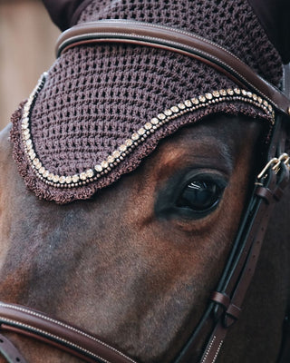 Kentucky Horsewear Vliegenmuts Lang Stone & Pearl bruin