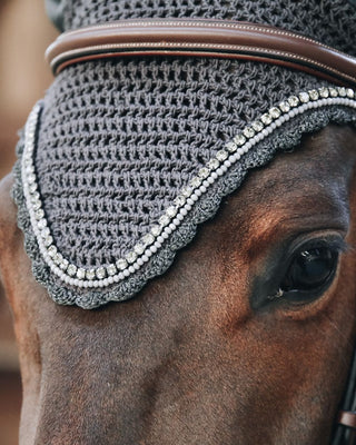 Kentucky Horsewear Vliegenmuts Lang Stone & Pearl grijs