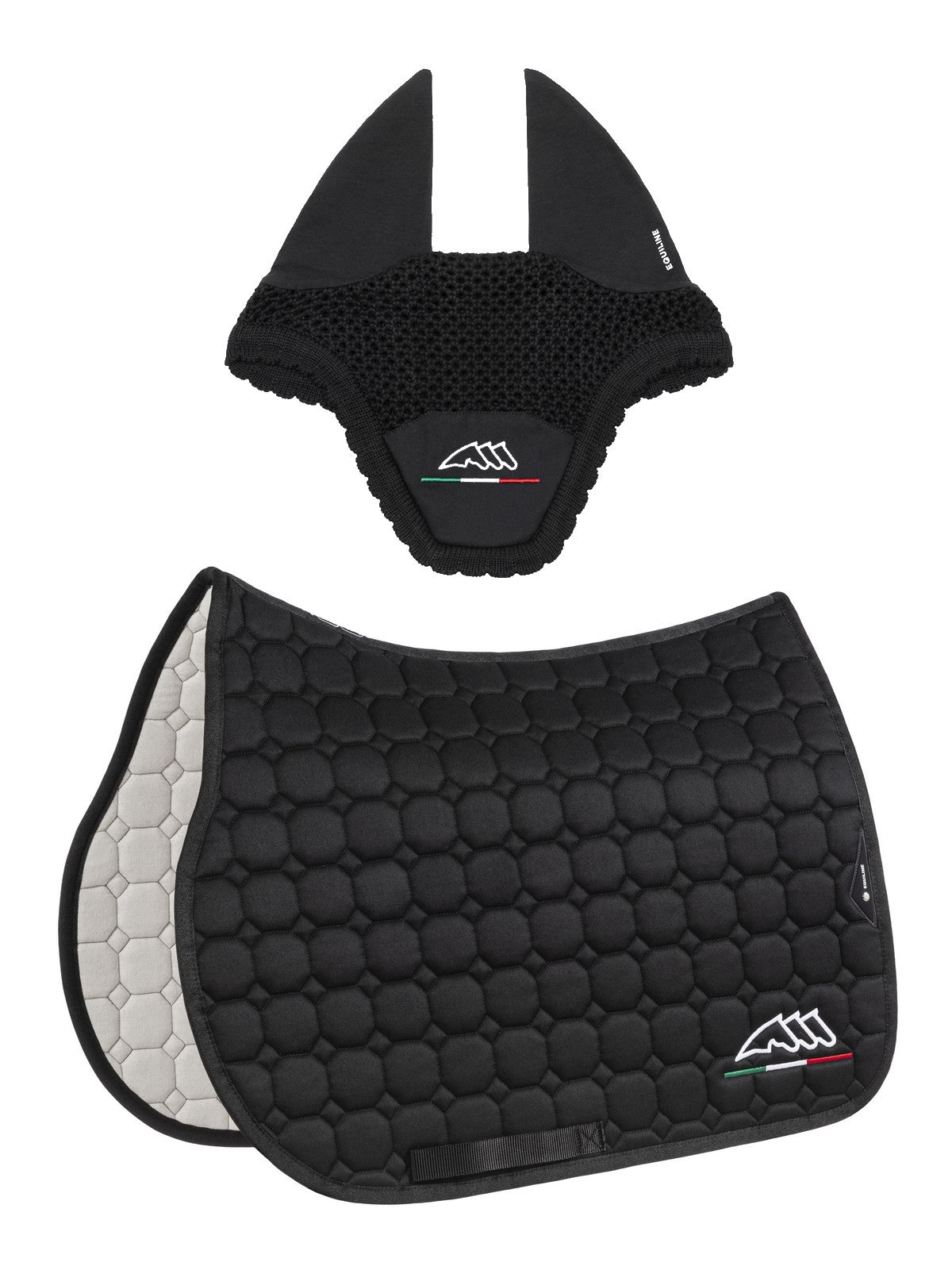 Equiline Set Zadeldek en vliegenmuts Eqflaggy Zwart