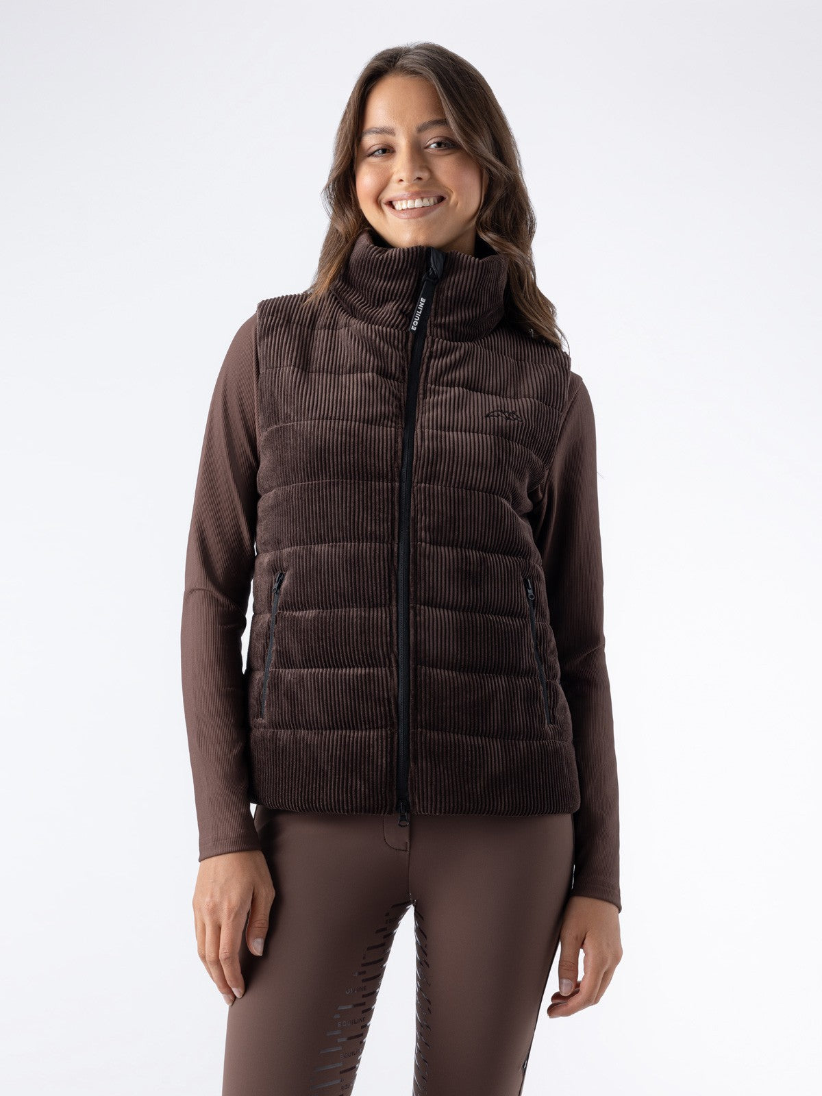 Equiline Bodywarmer Dames Licht Gevoerd Eqsit Cocoa Powder
