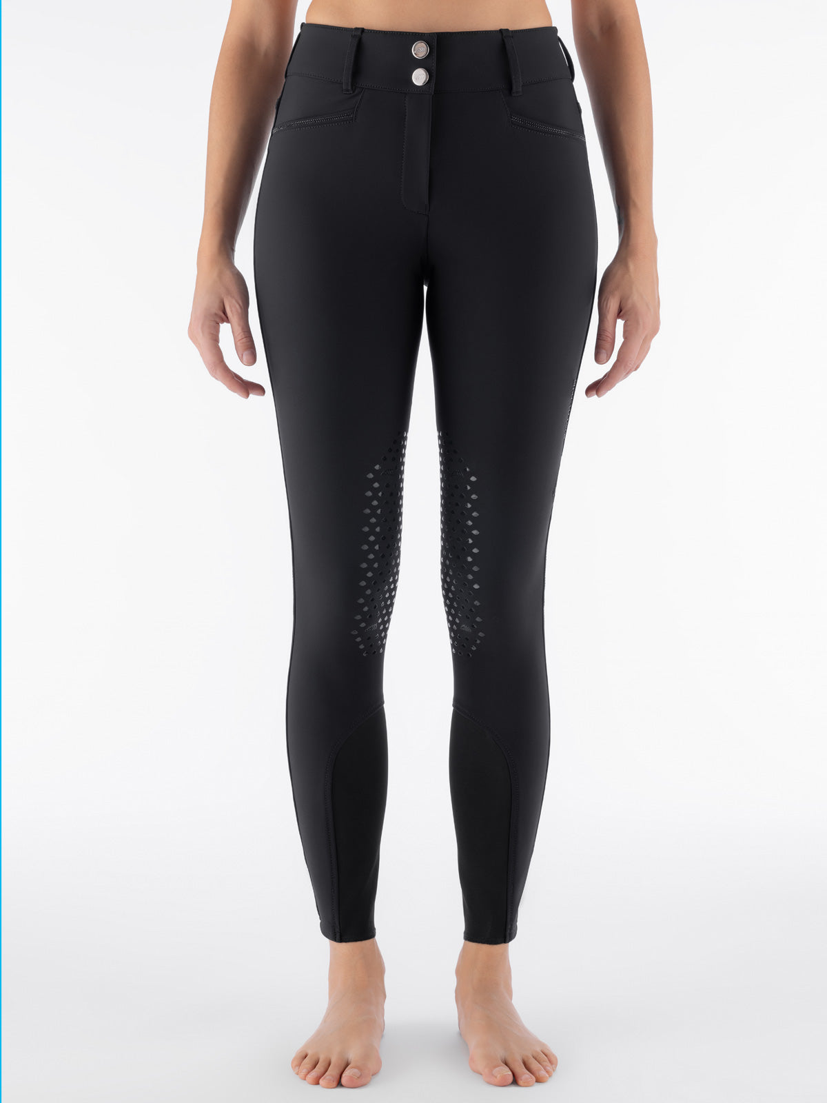 Equiline Winter Rijbroek Dames Full Grip Hoge Taille Eqglimpfh Zwart