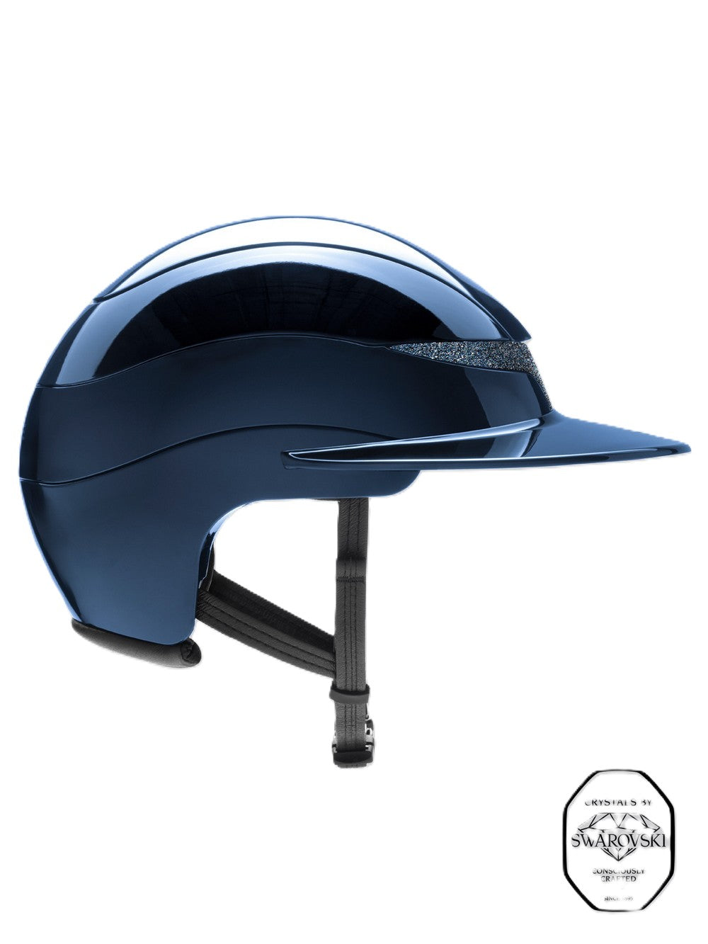 Equiline Paardrijhelm Xanto Sun Visor Gloss Swarovski Navy