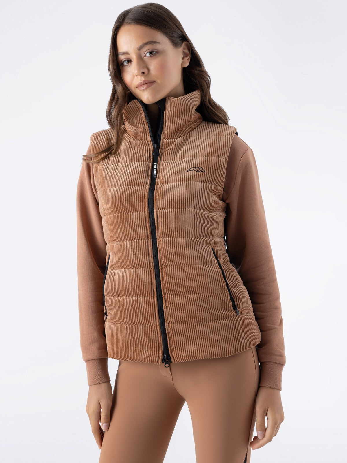 Equiline Bodywarmer Dames Licht Gevoerd Eqsit Mocha Mousse