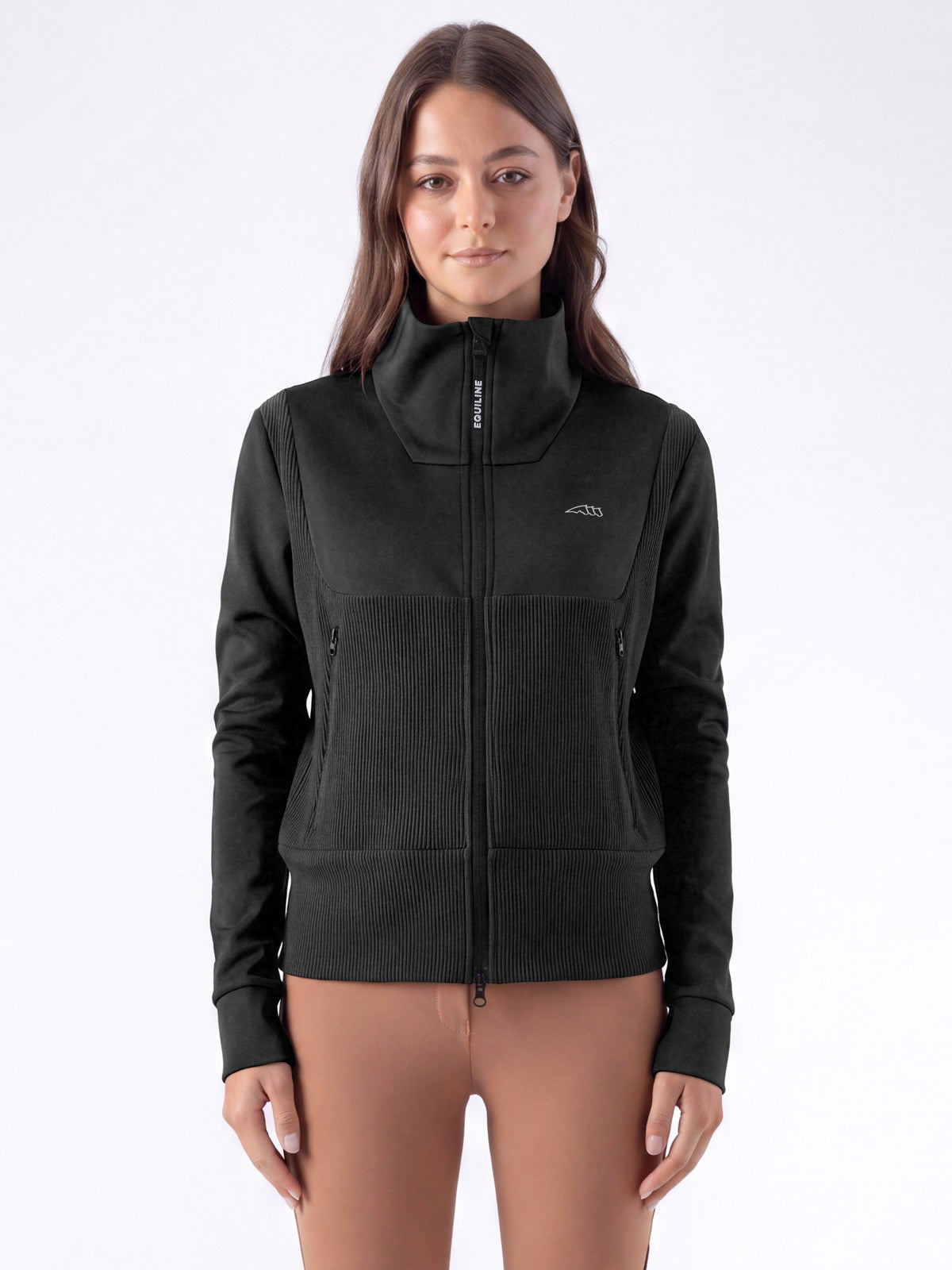 Equiline Sweatvest Dames Full Zip Eqembres Zwart