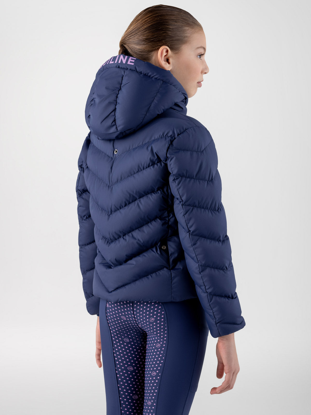 Equiline Gewatteerde Jas meisjes Cumin Navy