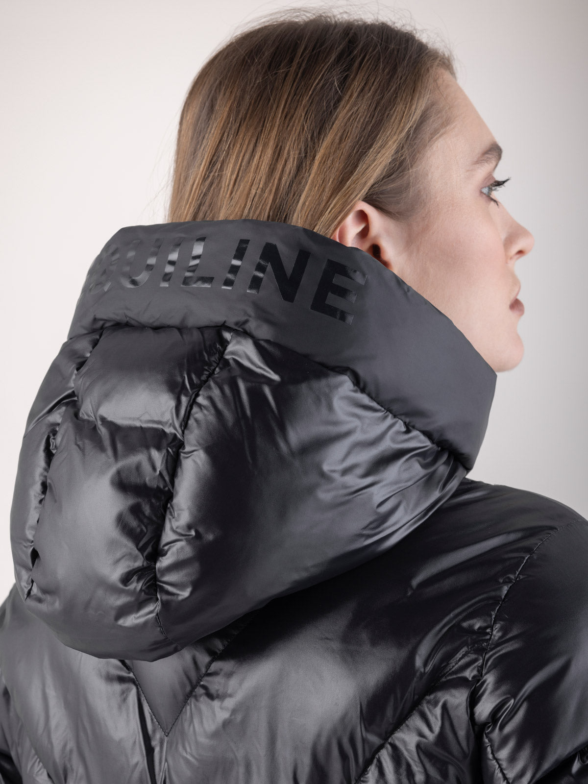 Equiline Gewatteerde Jas Dames Coolbomb Glossy Zwart