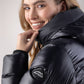 Equiline Gewatteerde Jas Dames Coolbomb Glossy Zwart