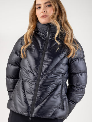 Equiline Gewatteerde Jas Dames Coolbomb Glossy Zwart