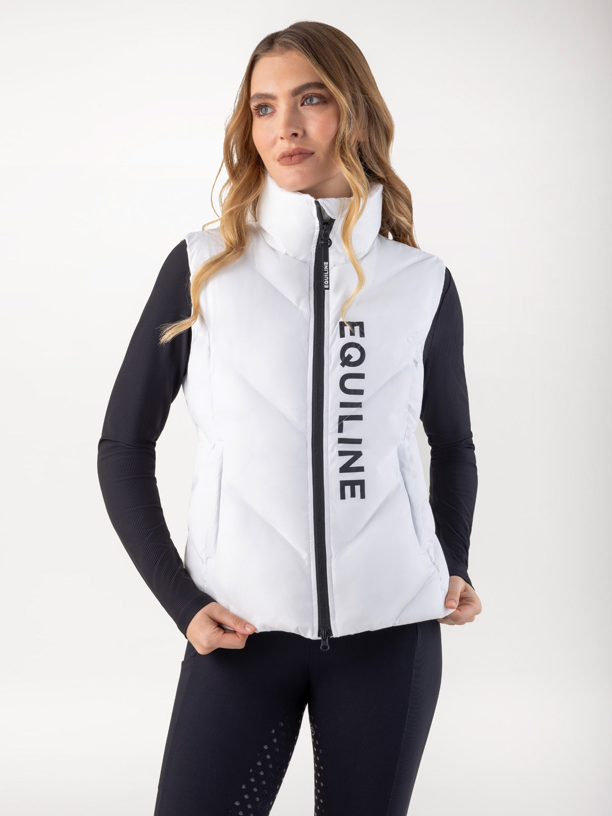 Equiline Gewatteerde Bodywarmer Dames Cilet Wit