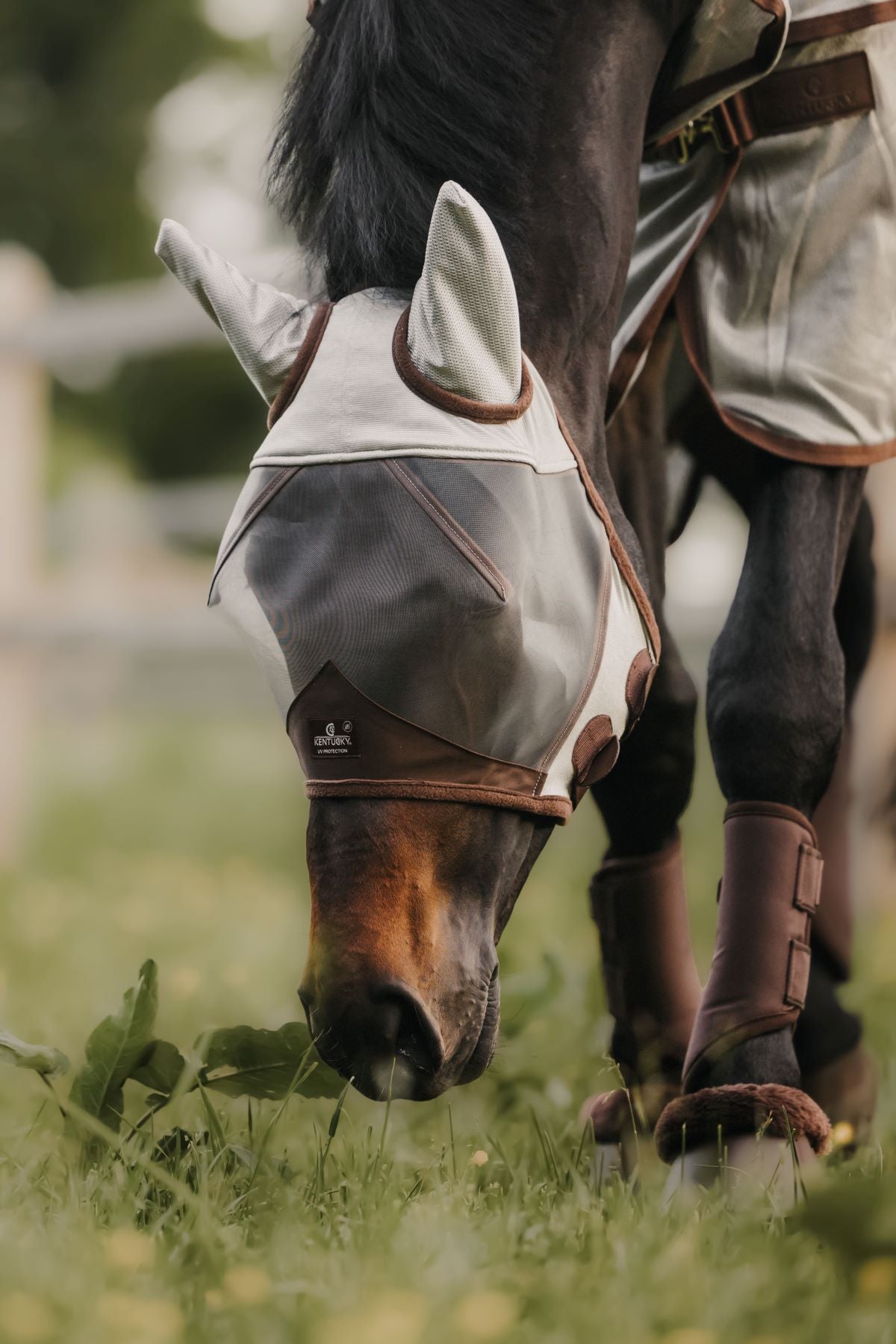 Kentucky Horsewear vliegenmasker Classic met oren Zilver