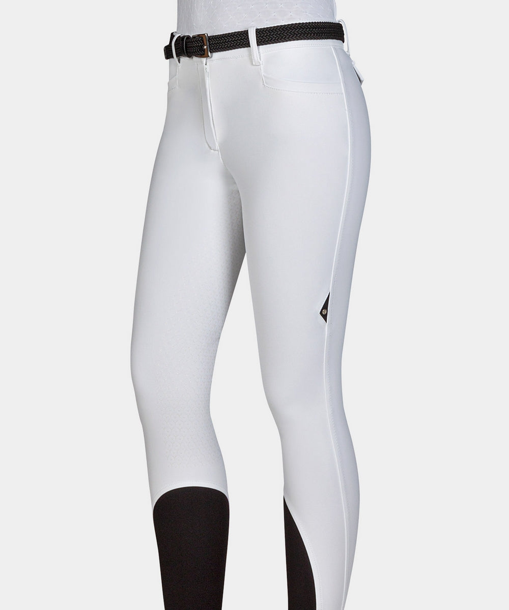 Equiline rijbroek dames full grip Ceriek wit