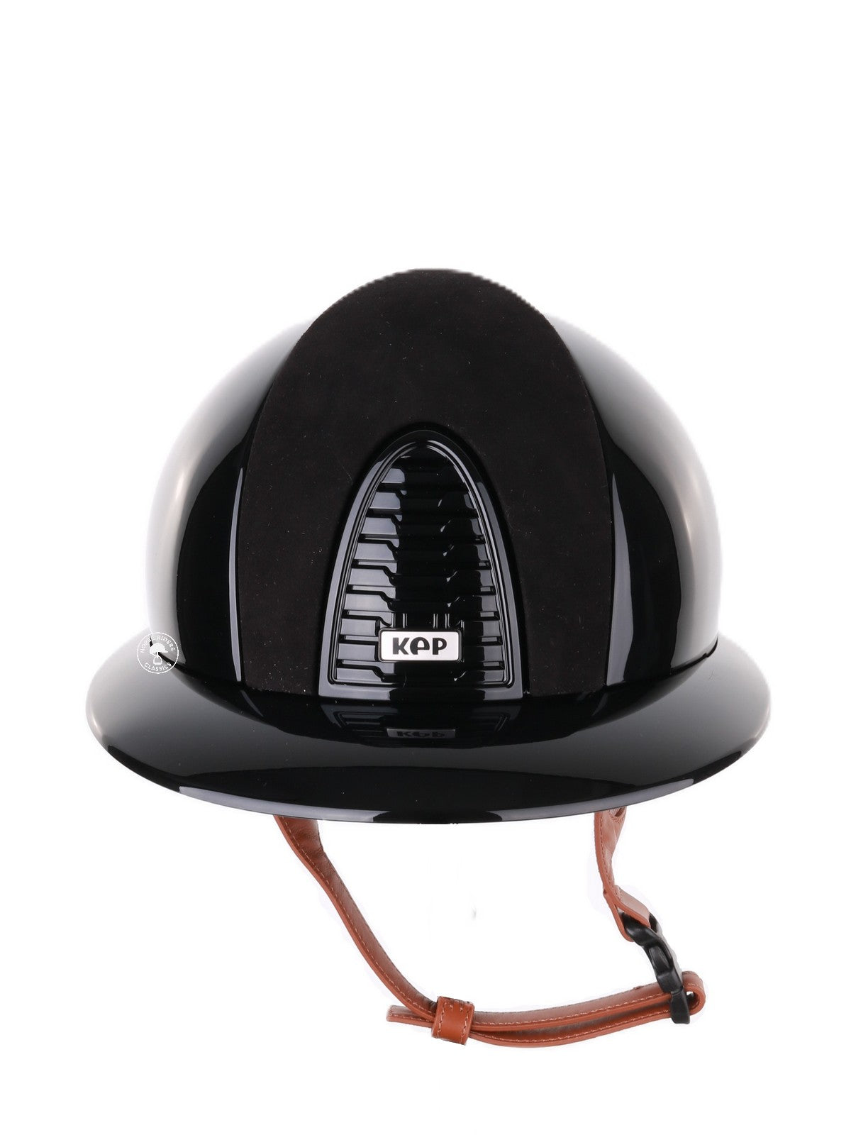 Kep Italia Paardrijhelm Cromo 2.0 Polish Polo Klep Zwart Suede Insert Beige Kinband