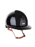 Kep Italia Paardrijhelm Cromo 2.0 Polish Polo Klep Zwart Suede Insert Beige Kinband