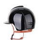 Kep Italia Paardrijhelm Cromo 2.0 Polish Polo Klep Zwart Suede Insert Beige Kinband