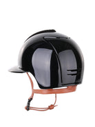 Kep Italia Paardrijhelm Cromo 2.0 Polish Polo Klep Zwart Suede Insert Beige Kinband