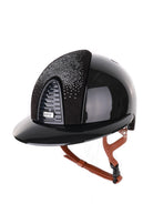 Kep Italia Paardrijhelm Cromo 2.0 Shine Polo Klep Zwart RAW Frame Shaded Silver Insert Beige Kinband