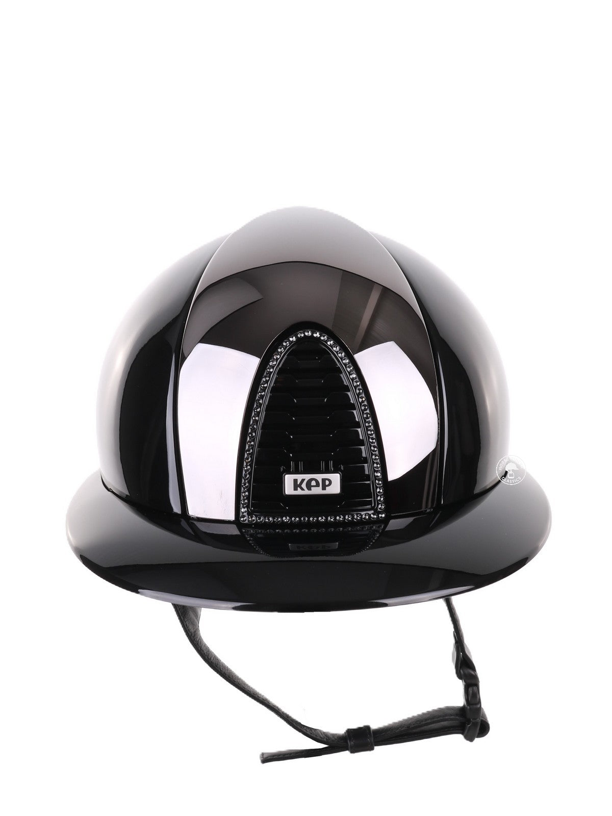 Kep Italia Paardrijhelm Cromo 2.0 Polish Polo Klep Zwart Mirror Insert Swarovski Frame