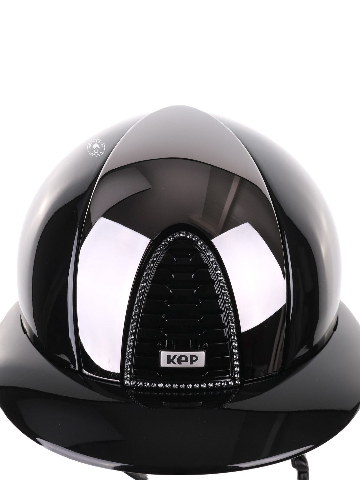 Kep Italia Paardrijhelm Cromo 2.0 Polish Polo Klep Zwart Mirror Insert Swarovski Frame