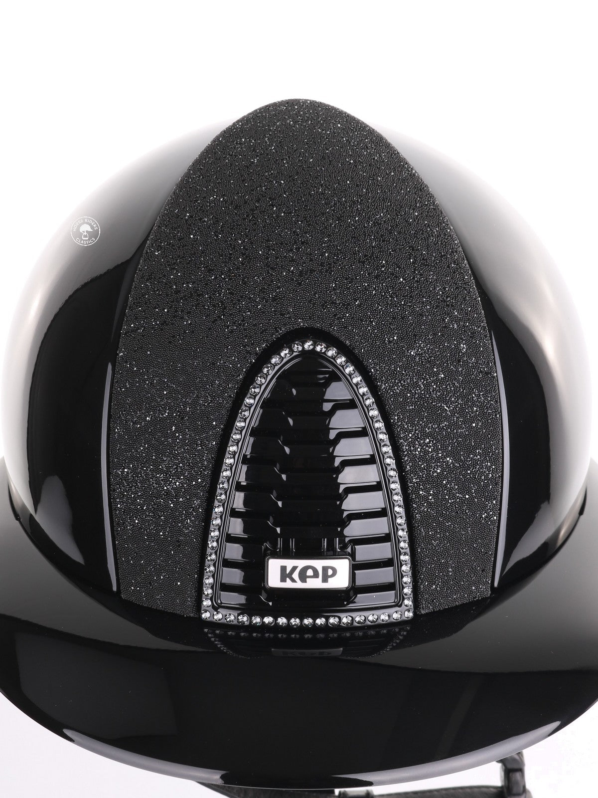 Kep Italia Paardrijhelm Cromo 2.0 Polish Polo Klep Zwart Vanity Insert Swarovski Frame