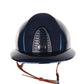 Kep Italia Paardrijhelm Cromo 2.0 Shine Polo Klep Blauw RAW Frame Suede Blue Insert Beige Kinband