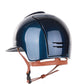 Kep Italia Paardrijhelm Cromo 2.0 Shine Polo Klep Blauw RAW Frame Suede Blue Insert Beige Kinband