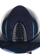 Kep Italia Paardrijhelm Cromo 2.0 Shine Polo Klep Blauw RAW Frame Suede Blue Insert Beige Kinband