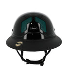 Flex-on Armet Paardrijhelm Star Angel Zwart Polo Klep Dark Green Grids Zwarte Kinband