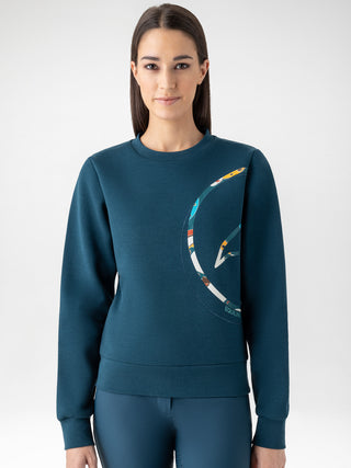 Equiline ronde hals sweatshirt dames Ezzy Legion Blue