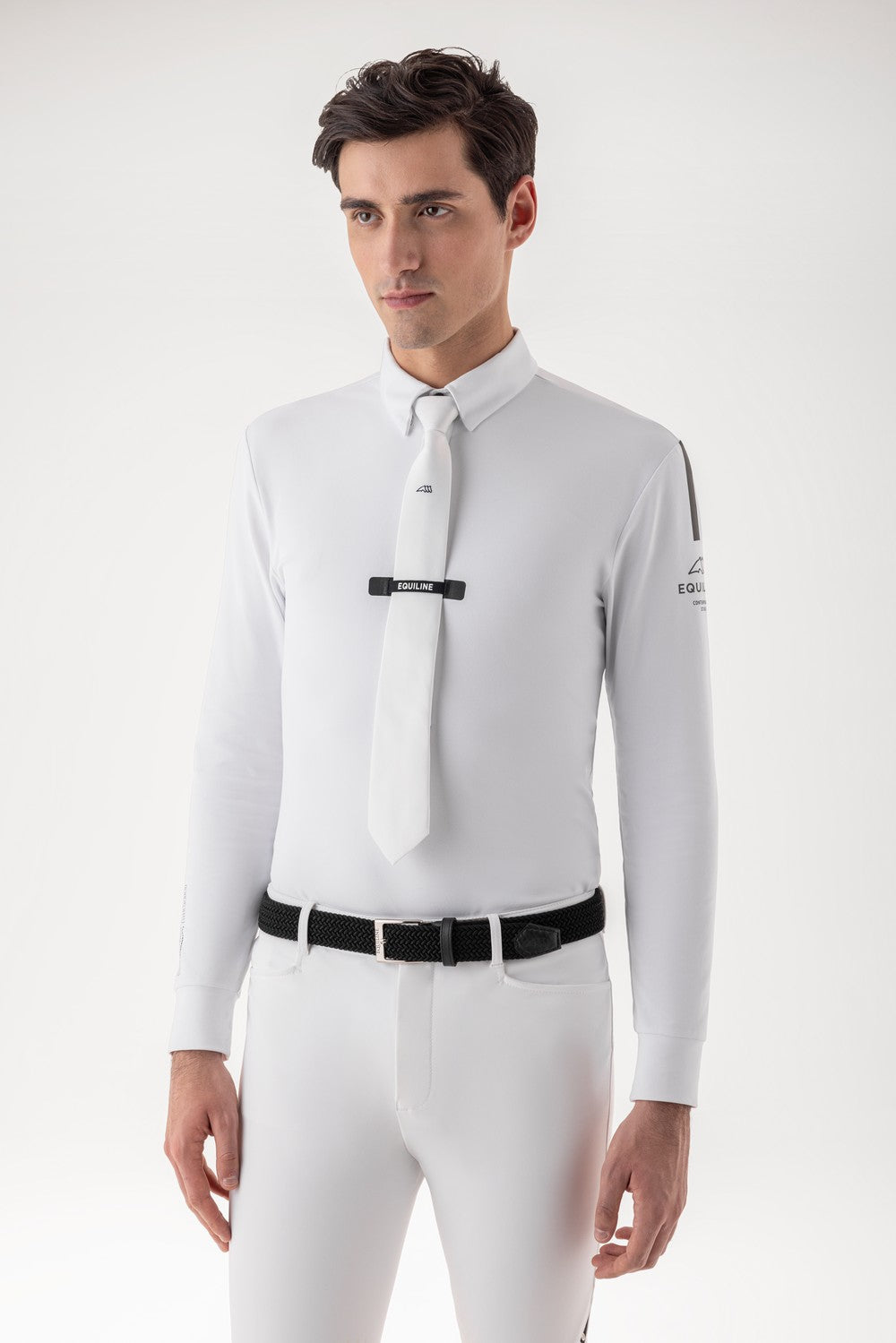 Equiline wedstrijdshirt heren lange mouwen Coonac wit