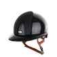 Kep Italia Paardrijhelm Cromo 2.0 Shine Polo Klep Zwart RAW Frame Star Insert Beige Kinband