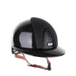Kep Italia Paardrijhelm Cromo 2.0 Shine Polo Klep Zwart RAW Frame Star Insert Beige Kinband