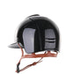 Kep Italia Paardrijhelm Cromo 2.0 Shine Polo Klep Zwart RAW Frame Star Insert Beige Kinband