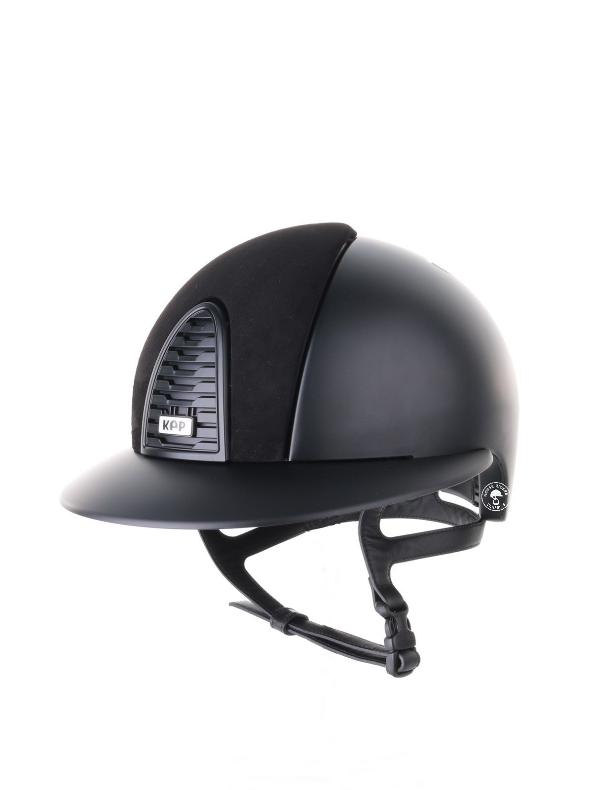 Kep Italia Paardrijhelm Cromo 2.0 Textile Polo Klep Zwart Suede Insert